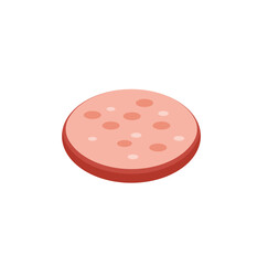 Fototapeta premium Bologna sausage sliced. Vector illustration.