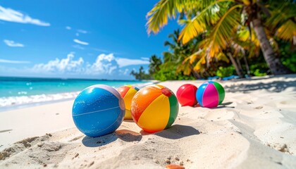 Obraz premium Title: Paradise Playtime: A Splash of Tropical Joy