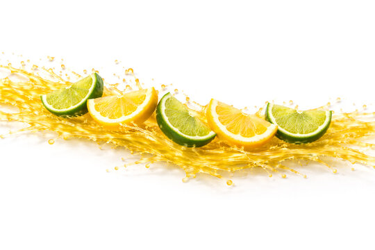 Photoreal CGI Pineapple Juice Crown Burst with Suspended Chunks &mdash; 8K Horizontal (9000&times;6000), Front 3/4 (105 mm Macro, f/11), Mid-Frame Height, Top 35% Clean Copy Space, Pure White Seamless, Isolated A