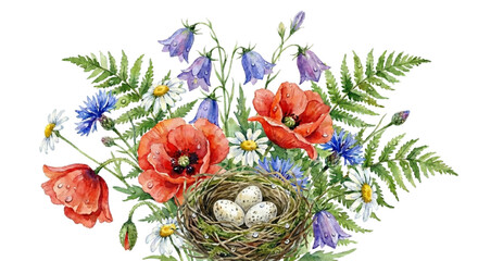 Obraz premium easter eggs and flowers