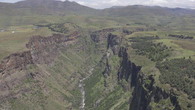 Aerial, Boala Thapo Waterfall Viewpoint