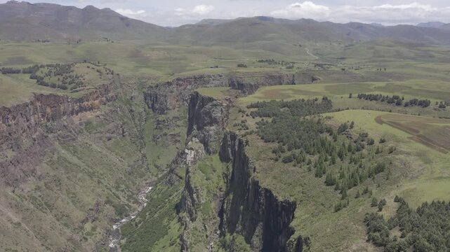 Aerial, Boala Thapo Waterfall Viewpoint