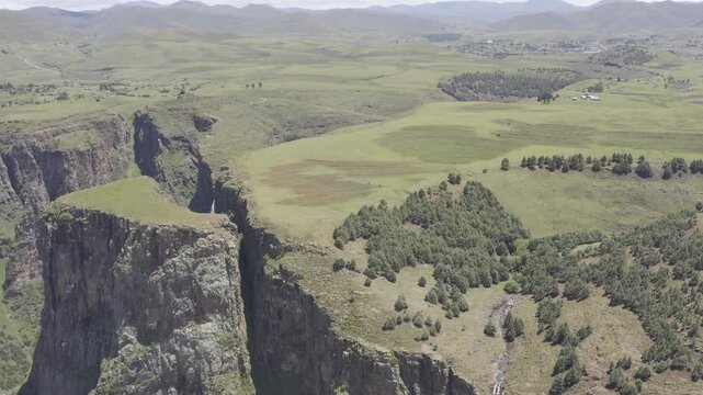 Aerial, Boala Thapo Waterfall Viewpoint