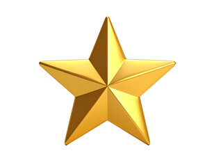 Obraz premium A polished, reflective golden five-pointed star against a black background