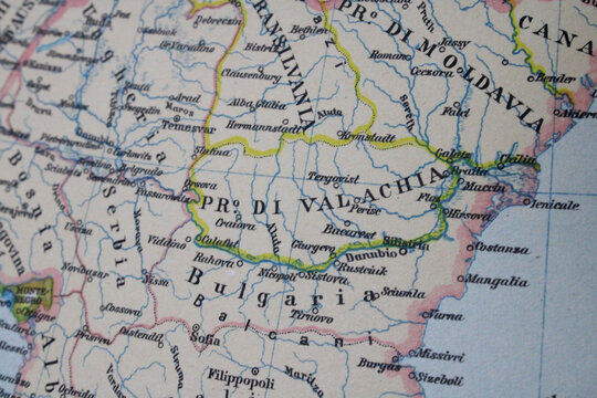 Balkans and Eastern Europe map, 17th century. Detailed Italian cartography showing the Ottoman Empire territories, "Valachia," "Bulgaria," and "Moldavia" during the peak of imperial expansion.
