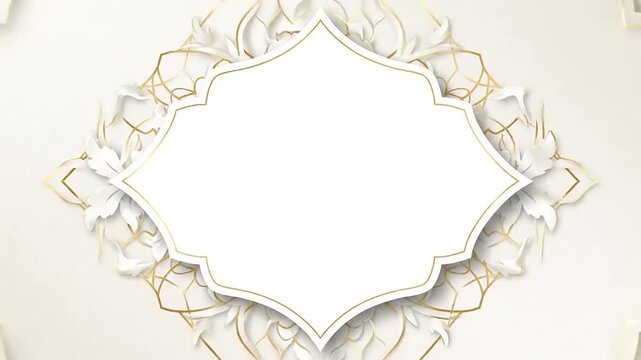 Elegant Ramadhan Kareem invitation frame with floral elements and golden accents