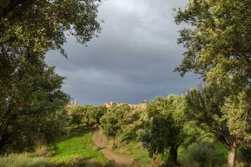 Obraz premium Volubilis is a partly excavated Berber-Roman city in Morocco near the city of Meknes.