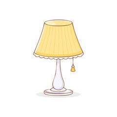 Obraz premium Delightful illustration of a classic table lamp featuring a pleated yellow lampshade, ideal for creating cozy illumination and a warm ambiance in any home decor concept