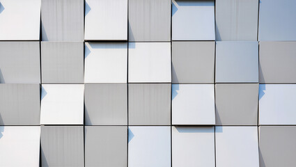 Unique design of a modern wall with geometric block patterns