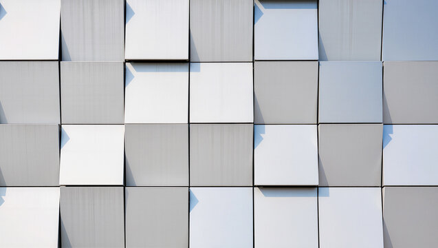 Unique design of a modern wall with geometric block patterns