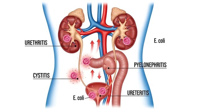 urinary tract infection diagram, kidney disease, human anatomy