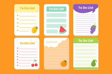 Colorful To Do List Set