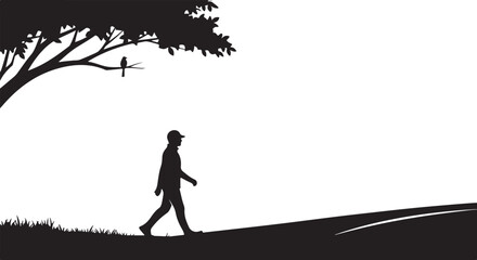 Obraz premium Daily Life People Walking Silhouettes