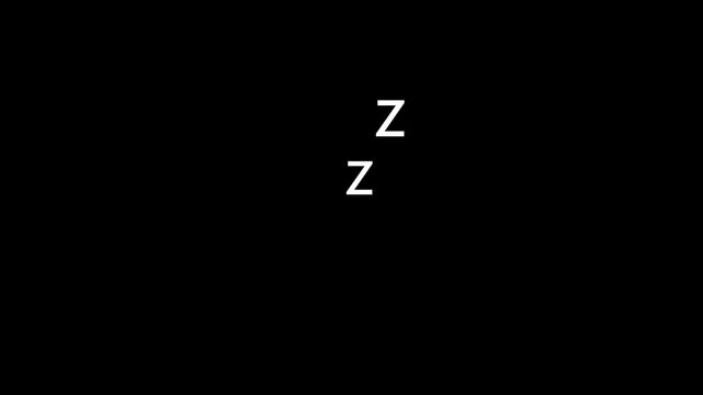 Loop animation featuring a &ldquo;ZZZ&rdquo; sleep icon with floating particles, symbolizing dreams, rest, and relaxation. Perfect for sleep health videos, meditation, fatigue, or therapeutic content