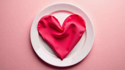 Heart shaped red decor on soft pink background representing love romance and festive holiday expression