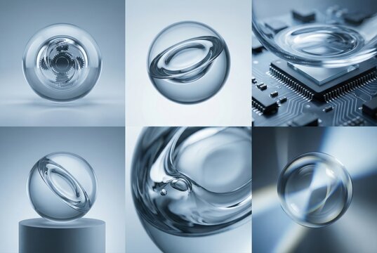 Optical spheres showcasing precision engineering and fine detail captured with high clarity against a sophisticated monochromatic background emphasizing light refraction and advanced technology