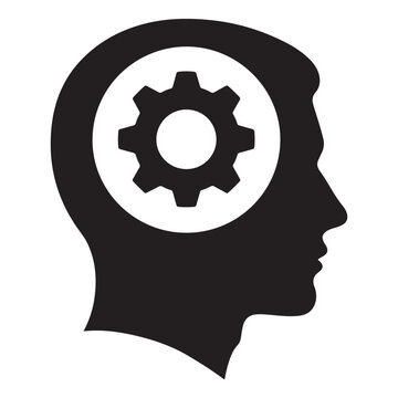 Human Head Gear Thinking Concept Icon