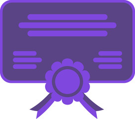 Purple Certifiace with Gold Seal and RIbbon, Award Icon