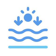 Obraz premium Water waves and sun icon graphic on White Background