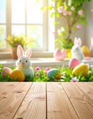 easter bunny and easter eggs