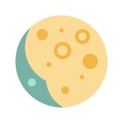 Obraz premium Cartoon moon on a White Background flat illustration