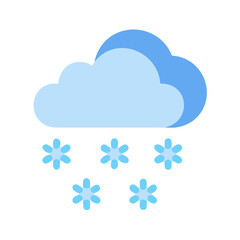 Minimalistic weather icon featuring cloud and snow falling down