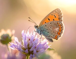 Obraz premium A butterfly on a purple flower (1)