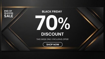 Black Friday 70 Percent Discount Sale Banner.