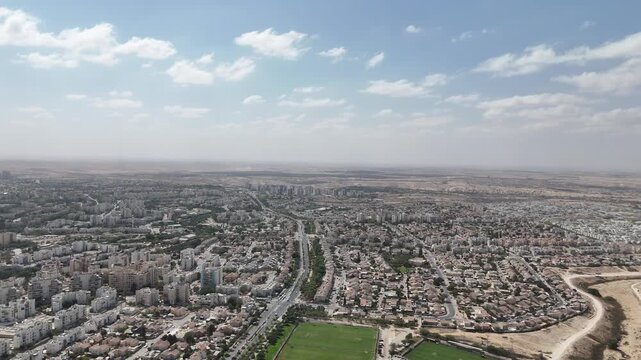 Aerial view of Be&rsquo;er Sheva city in Israel
