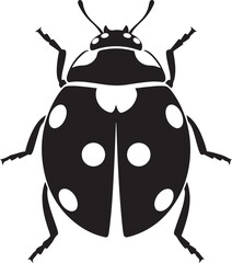 Silhouette of a black ladybug with white spots insect silhouette