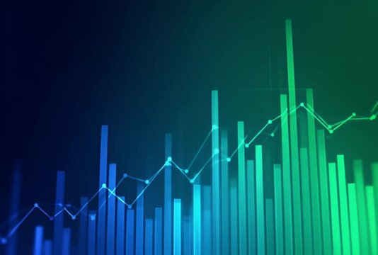 stock market graph on black