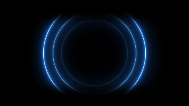 Bule award background waves animation come from center. Bright neon lights motion for glamour concept. Seamless loop.