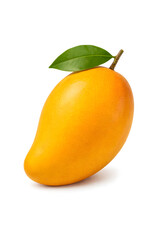 ripe mango with leaf
