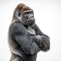 Obraz premium gorilla ,outline isolated on white background