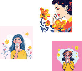 Vsai people suffering from seasonal allergy and hay fever