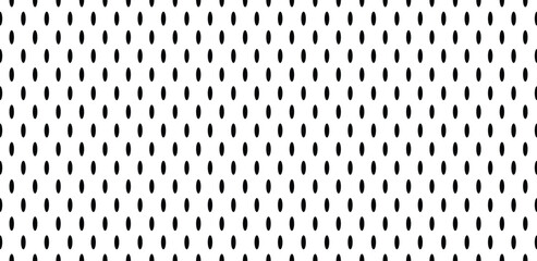 Seamless Black Oval Dot Mesh Pattern - Sport Jersey Fabric Texture and Industrial Perforated Metal Vector Background