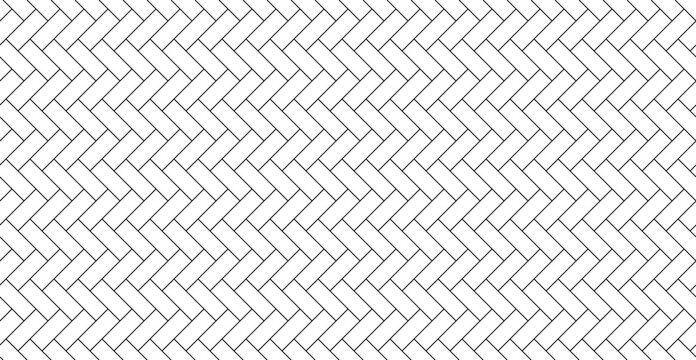Seamless White Herringbone Parquet Pattern - Minimalist Zigzag Brick Wall Texture and Architectural Floor Vector