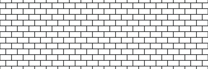 Seamless White Brick Wall Vector Pattern - Minimalist Linear Brickwork Texture for Architectural Backgrounds