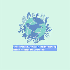 World wildlife day 2026 theme design with herbs and aromatic plants silhouette and healthcare message. Best for global campaign, greeting, education, social media post and news. 