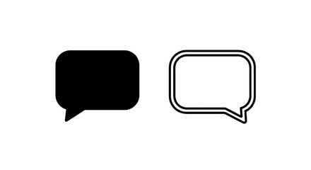 Fototapeta premium Set of chat bubble icons, solid and outline, for messaging and conversation