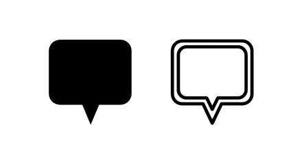 Naklejka premium Conversation icons, one filled black and one outlined speech bubble