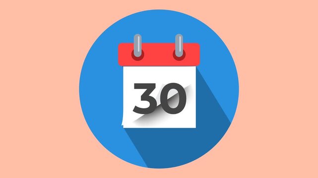 Calendar animation with a background that can be changed using chroma key 