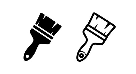Black and white paint brush icons, representing tools for art and home improvement projects