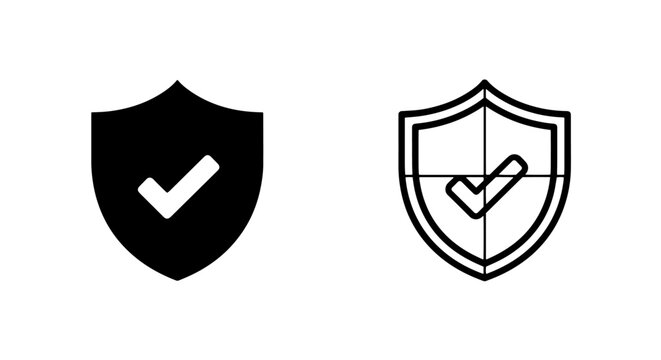 Shield icon with a check mark, symbolizing security, safety, and verified status