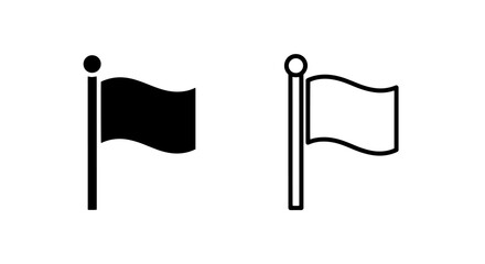 Clean, minimalist icon of a waving flag on a flagpole, representing a symbol or announcement.