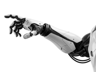 Robotic Arm Hand Reaching Isolated on Transparent Background