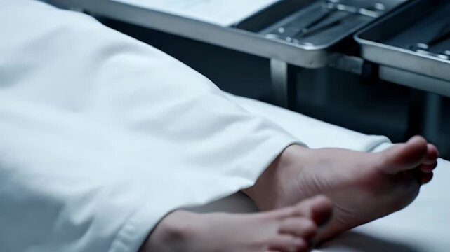 Examining Autopsy Report at Crime Scene: Detailed Medical Review of Forensic Evidence in Hospital Morgue Investigation