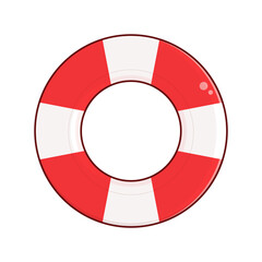 Red and white lifebuoy cartoon cute