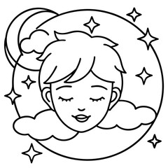 Obraz premium Dreamy line art vector