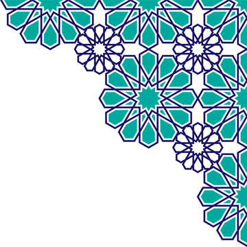 Geometric corner decoration in Islamic style